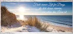 Bönninghoff Bild mit Rahmen »Wandbild gerahmt STRAND MIT SPRUCH ZEIT 23x49 cm – Natur Wanddeko« Bilder vom Sonnenuntergang & -aufgang | Sprüche | Sprüche & Texte | Strand 1 Stk. tlg. mit dekorativem Rahmen