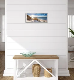 Bönninghoff Bild mit Rahmen »Wandbild gerahmt STRAND MIT SPRUCH ZEIT 23x49 cm – Natur Wanddeko« Bilder vom Sonnenuntergang & -aufgang | Sprüche | Sprüche & Texte | Strand 1 Stk. tlg. mit dekorativem Rahmen
