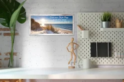 Bönninghoff Bild mit Rahmen »Wandbild gerahmt STRAND MIT SPRUCH ZEIT 23x49 cm – Natur Wanddeko« Bilder vom Sonnenuntergang & -aufgang | Sprüche | Sprüche & Texte | Strand 1 Stk. tlg. mit dekorativem Rahmen