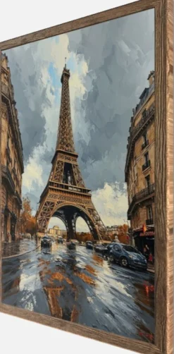 Bönninghoff Bild mit Rahmen »Wandbild gerahmt EIFFELTURM GEMÄLDE 50x70 cm – Paris Skyline im« Europa | Frankreich | Gebäude | Landschaft | Paris | Stadt 1 Stk. tlg. mit dekorativem Rahmen