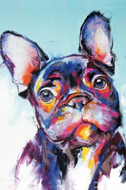 Bönninghoff Leinwandbild »Wandbild BULLDOGGE 60x90 cm – Leinwandbild Keilrahmen Deko modern« 1 Stk. tlg. auf Keilrahmen gespannt