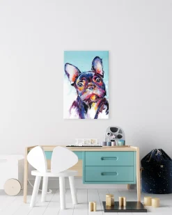 Bönninghoff Leinwandbild »Wandbild BULLDOGGE 60x90 cm – Leinwandbild Keilrahmen Deko modern« 1 Stk. tlg. auf Keilrahmen gespannt