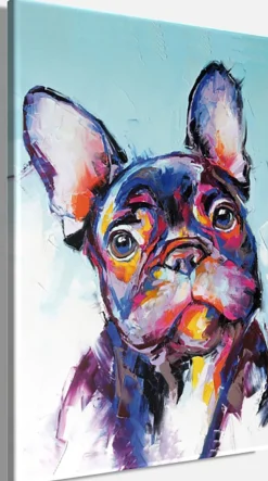 Bönninghoff Leinwandbild »Wandbild BULLDOGGE 60x90 cm – Leinwandbild Keilrahmen Deko modern« 1 Stk. tlg. auf Keilrahmen gespannt
