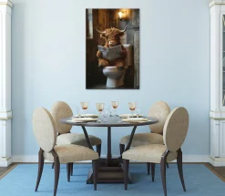 Bönninghoff Leinwandbild »Wandbild HIGHLAND NEWS 60x90 cm – Leinwandbild Keilrahmen Deko modern« Hochlandrind | Humor | Kuh | Kuhbilder | Kühe | Tiere 1 Stk. tlg. auf Keilrahmen gespannt