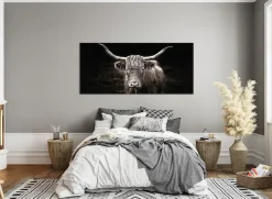 Bönninghoff Leinwandbild »Wandbild HOCHLANDRIND XXL 90x200 cm – Leinwandbild Keilrahmen Deko« Kuhbilder 1 Stk. tlg. auf Keilrahmen gespannt
