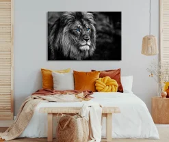 Bönninghoff Leinwandbild »Wandbild LÖWE 78x118 cm – Leinwandbild Keilrahmen Deko modern« Löwen 1 Stk. tlg. auf Keilrahmen gespannt