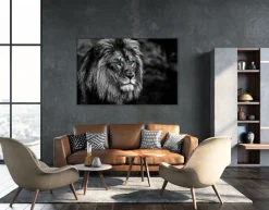 Bönninghoff Leinwandbild »Wandbild LÖWE 78x118 cm – Leinwandbild Keilrahmen Deko modern« Löwen 1 Stk. tlg. auf Keilrahmen gespannt