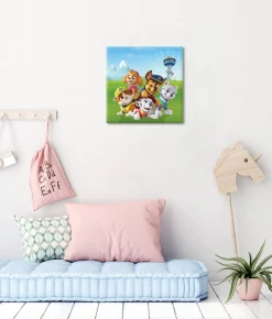 Bönninghoff Leinwandbild »Wandbild PAW PATROL 35x35 cm – Leinwandbild Keilrahmen Deko modern« Filmfiguren 1 Stk. tlg. auf Keilrahmen gespannt