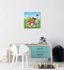 Bönninghoff Leinwandbild »Wandbild PAW PATROL 35x35 cm – Leinwandbild Keilrahmen Deko modern« Filmfiguren 1 Stk. tlg. auf Keilrahmen gespannt