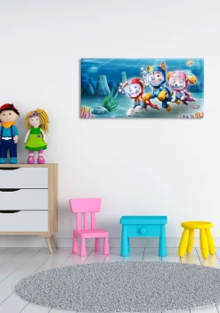 Bönninghoff Leinwandbild »Wandbild PAW PATROL – SEA 33x70 cm – Leinwandbild Keilrahmen Deko« Hunde | Paw Patrol | Unterwasserwelt 1 Stk. tlg. auf Keilrahmen gespannt