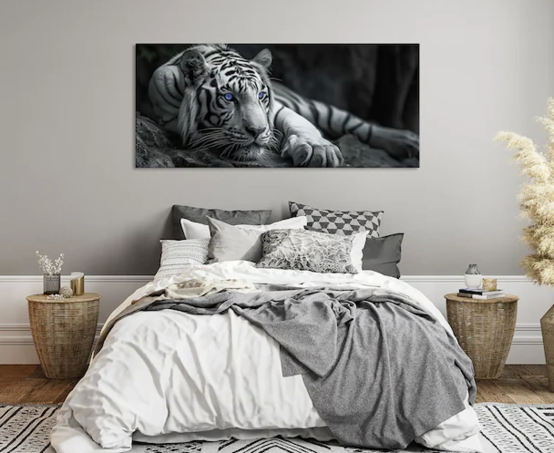 Bönninghoff Leinwandbild »Wandbild TIGER XXL 60x140 cm – Leinwandbild Keilrahmen Deko modern« Raubkatzen | Tiere | Tiger | Wildtiere 1 Stk. tlg. auf Keilrahmen gespannt