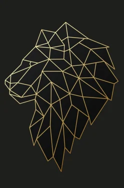 Bönninghoff Leinwandbild »Wandbild LÖWE POLYGON 60x90 cm – Leinwandbild Keilrahmen Deko modern« Löwe 1 Stk. tlg. auf Keilrahmen gespannt