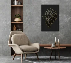 Bönninghoff Leinwandbild »Wandbild LÖWE POLYGON 60x90 cm – Leinwandbild Keilrahmen Deko modern« Löwe 1 Stk. tlg. auf Keilrahmen gespannt