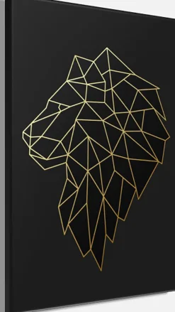 Bönninghoff Leinwandbild »Wandbild LÖWE POLYGON 60x90 cm – Leinwandbild Keilrahmen Deko modern« Löwe 1 Stk. tlg. auf Keilrahmen gespannt
