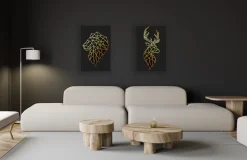 Bönninghoff Leinwandbild »Wandbild LÖWE POLYGON 60x90 cm – Leinwandbild Keilrahmen Deko modern« Löwe 1 Stk. tlg. auf Keilrahmen gespannt