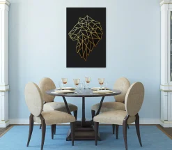 Bönninghoff Leinwandbild »Wandbild LÖWE POLYGON 60x90 cm – Leinwandbild Keilrahmen Deko modern« Löwe 1 Stk. tlg. auf Keilrahmen gespannt