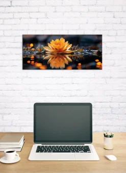 Bönninghoff Leinwandbild »Wandbild LOTUSBLUME 33x70 cm – Leinwandbild Keilrahmen Deko modern« Blumen | Blumenbilder | Natur | Pflanzen | Pflanzenbilder | Stillleben 1 Stk. tlg. auf Keilrahmen gespannt