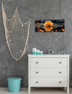 Bönninghoff Leinwandbild »Wandbild LOTUSBLUME 33x70 cm – Leinwandbild Keilrahmen Deko modern« Blumen | Blumenbilder | Natur | Pflanzen | Pflanzenbilder | Stillleben 1 Stk. tlg. auf Keilrahmen gespannt