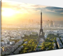 Bönninghoff Leinwandbild »Wandbild EIFFELTURM 60x90 cm – Leinwandbild Keilrahmen Deko modern« Frankreich | Paris | Sonnenuntergang | Stadt 1 Stk. tlg. auf Keilrahmen gespannt