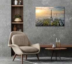 Bönninghoff Leinwandbild »Wandbild EIFFELTURM 60x90 cm – Leinwandbild Keilrahmen Deko modern« Frankreich | Paris | Sonnenuntergang | Stadt 1 Stk. tlg. auf Keilrahmen gespannt