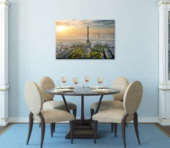 Bönninghoff Leinwandbild »Wandbild EIFFELTURM 60x90 cm – Leinwandbild Keilrahmen Deko modern« Frankreich | Paris | Sonnenuntergang | Stadt 1 Stk. tlg. auf Keilrahmen gespannt
