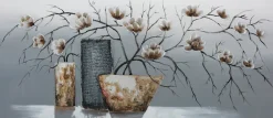 Bönninghoff Ölgemälde »handarbeit BLUMENVASEN XXL 60x140 cm – Wandbild Kunst Deko« Blumen 1 Stk. tlg. handgefertigt, jedes Bild ein Unikat