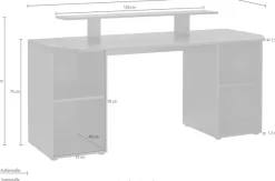 borchardt Möbel Gamingtisch »Tippy« Breite 160 cm, Schreibtisch mit viel Stauraum