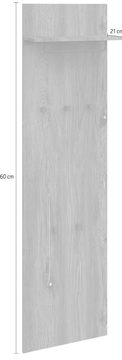borchardt Möbel Garderobenpaneel »Tom, Höhe 160 cm« 5 Haken, Kleiderstange aus Metall, Hutablage