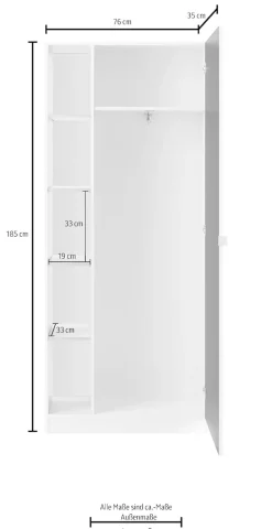 borchardt Möbel Garderobenschrank »Dolly« Höhe 185 cm