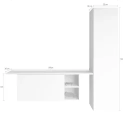 borchardt Möbel Garderoben-Set »Toledo, moderne hängende Garderobe, Schminktisch mit Regalfächern« Spar-Set,