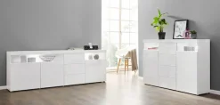 borchardt Möbel Highboard »Kapstadt mit Push-to-open-Funktion, Hochglanzdekor, Kommode, Sideboard« Breite 139 cm, 2 Türen, 4 Schubkästen, Modernes Design made in Germany