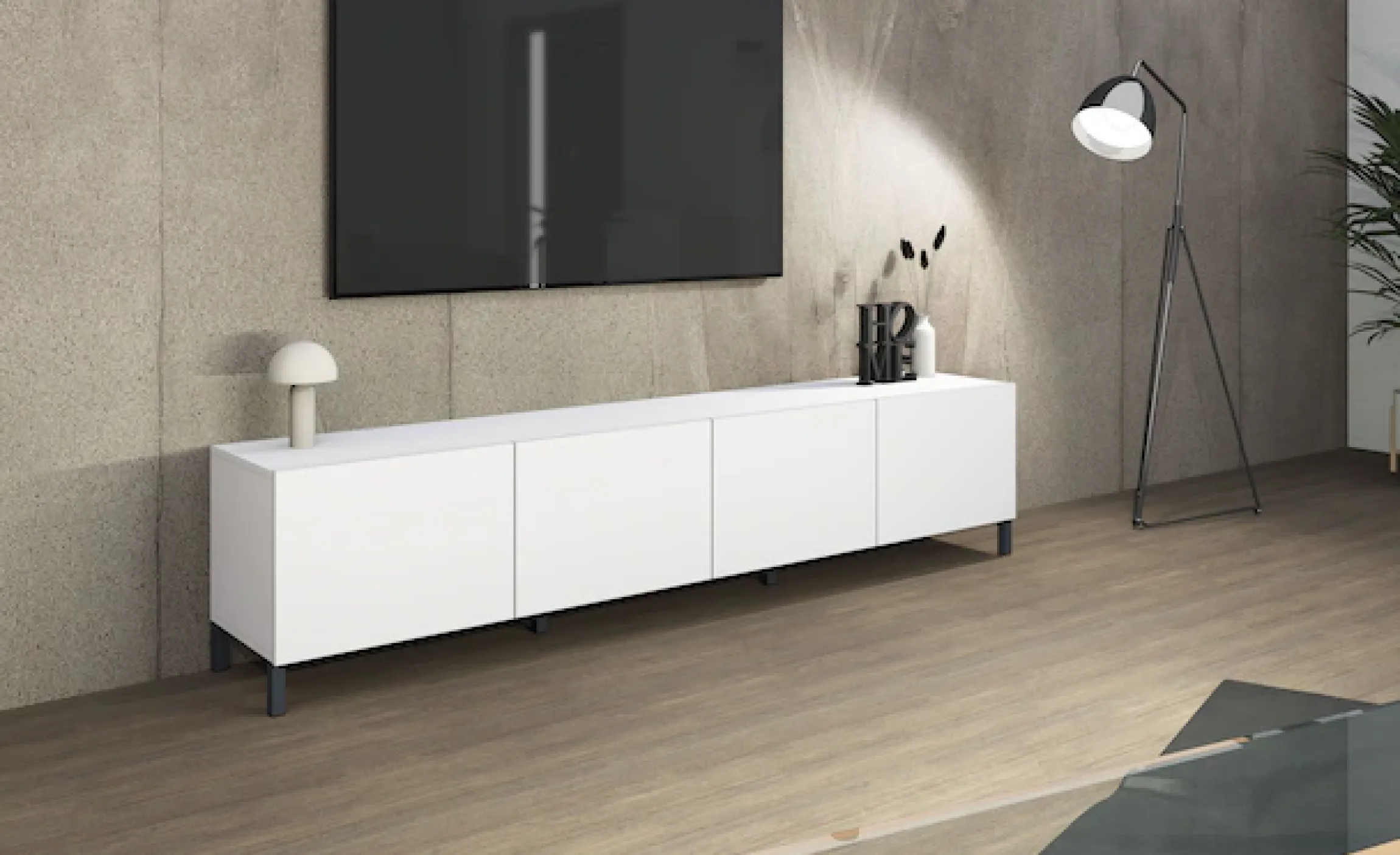 borchardt Möbel Lowboard »Sophia, TV-Schrank mit Metallfüßen« Breite 200 cm, 4-türig, Design Made in Germany