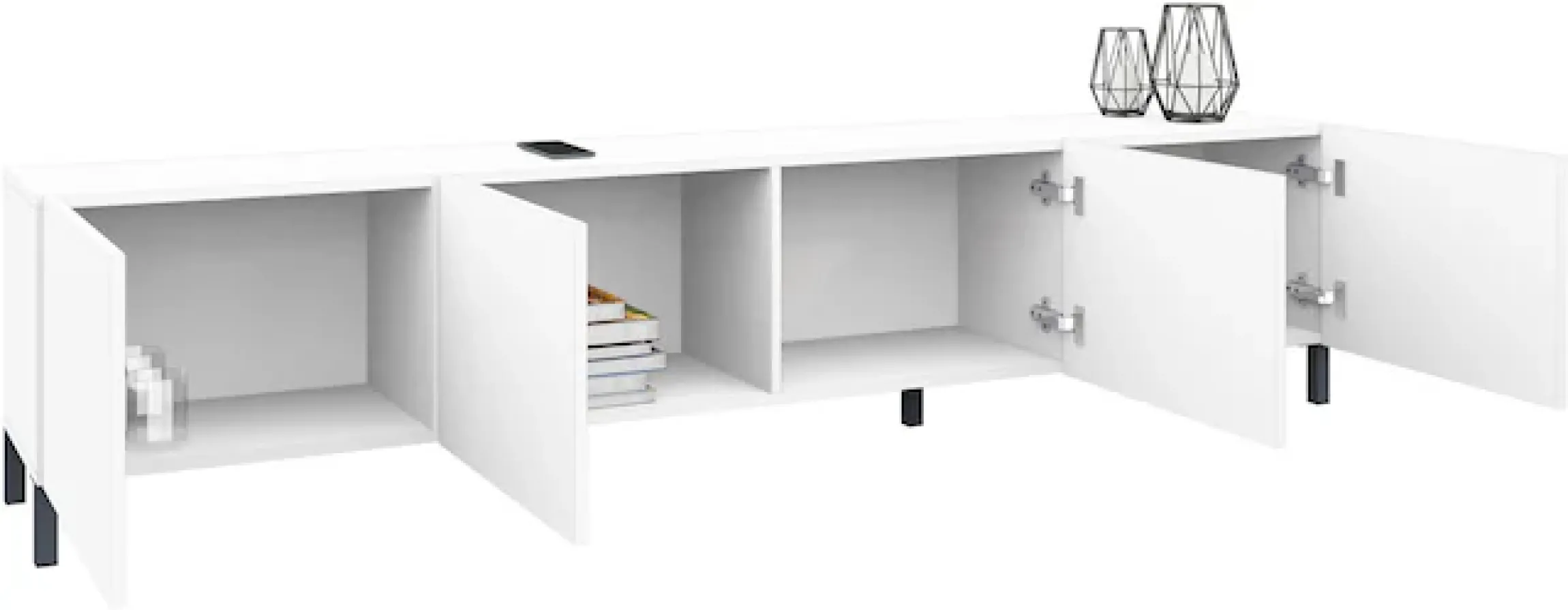 borchardt Möbel Lowboard »Sophia, TV-Schrank mit Metallfüßen« Breite 200 cm, 4-türig, Design Made in Germany