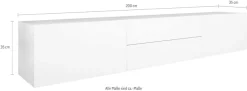 borchardt Möbel Lowboard »Sophia, TV-Schrank Breite 200 cm« Breite 200 cm mit 2 Klappen und 2 Schubkästen, stehend und hängend