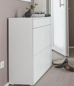borchardt Möbel Schuhschrank »Torben, Schuhregal mit 4 Fächern für ca. 16 Paar Schuhe, Breite 89 cm« Push-to-open-Funktion, Schubkasten, 2 Klappen, 2 verstellbare Böden