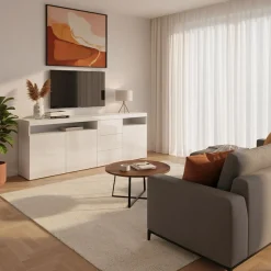 borchardt Möbel Sideboard »Kapstadt, Kommode mit Push-to-open-Funktion, Hochglanz-Dekor« Breite 200cm mit viel Stauraum, 3 Schubfächern und 3 Türen