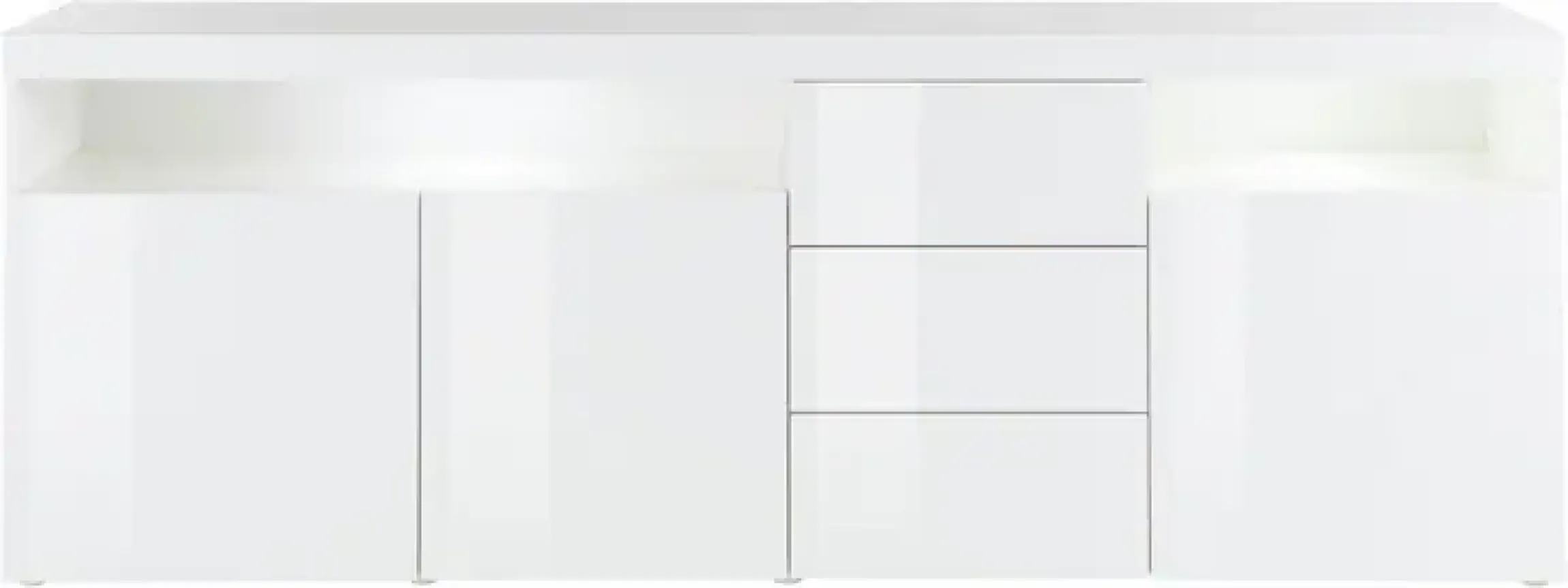 borchardt Möbel Sideboard »Kapstadt, Kommode mit Push-to-open-Funktion, Hochglanz-Dekor« Breite 200cm mit viel Stauraum, 3 Schubfächern und 3 Türen