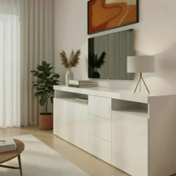 borchardt Möbel Sideboard »Kapstadt, Kommode mit Push-to-open-Funktion, Hochglanz-Dekor« Breite 200cm mit viel Stauraum, 3 Schubfächern und 3 Türen