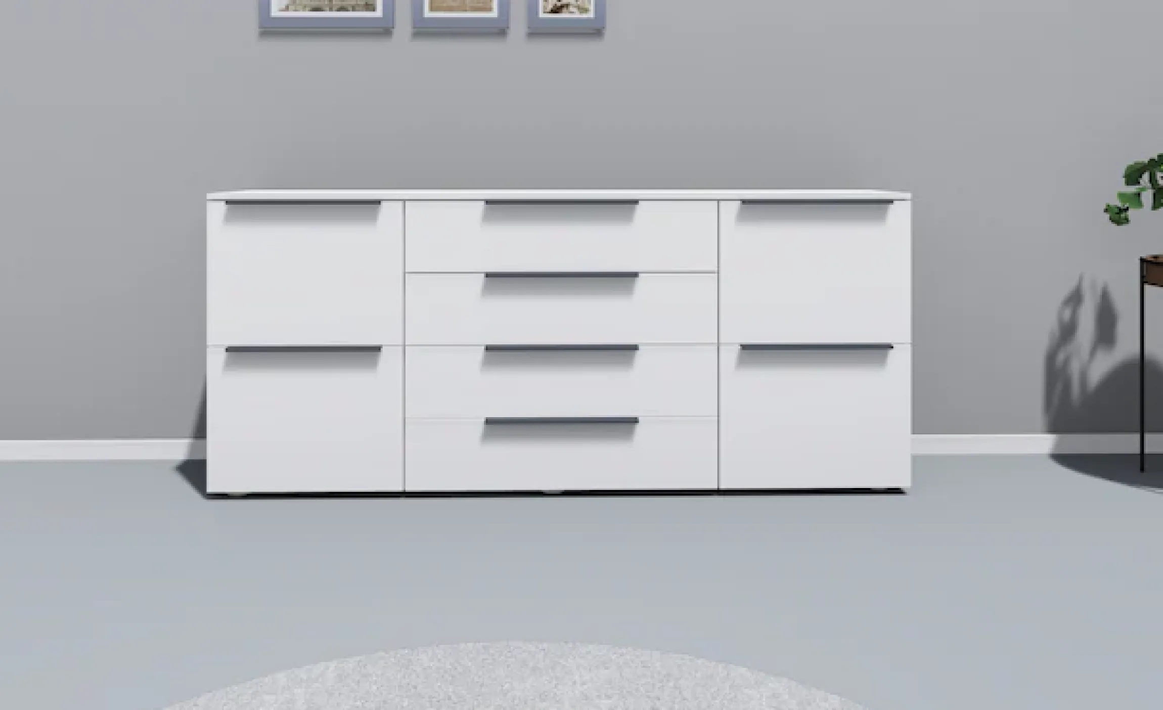 borchardt Möbel Sideboard »Tom« Breite 166 cm, verstellbare Einlegeböden, lackierte Alu-Profilgriffe