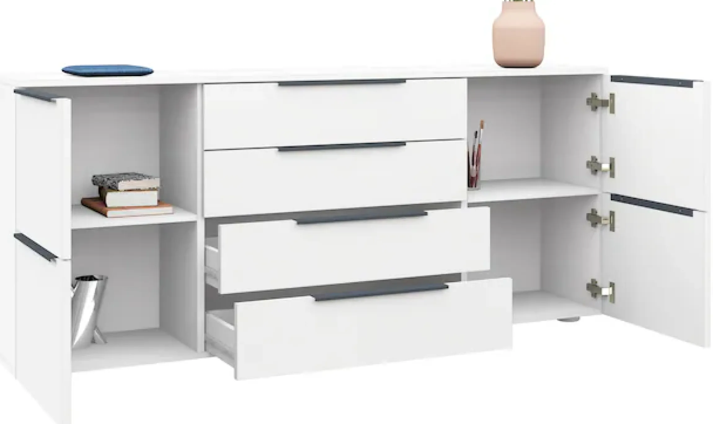 borchardt Möbel Sideboard »Tom« Breite 166 cm, verstellbare Einlegeböden, lackierte Alu-Profilgriffe