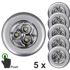 Briloner Leuchten LED Unterbauleuchte »LED Push Light, titanfarbig, 5er-Set, je 3xLED« LED-Modul