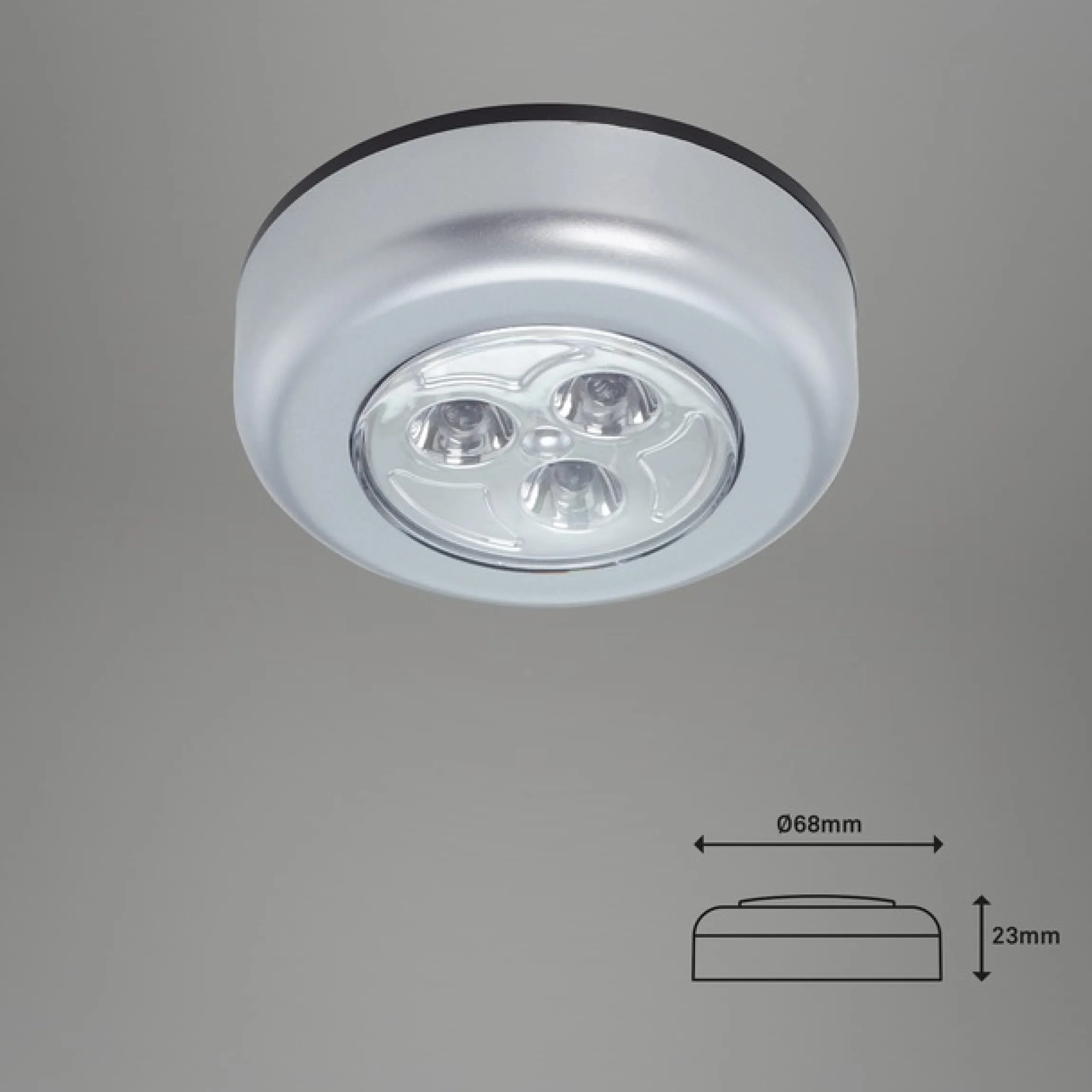 Briloner Leuchten LED Unterbauleuchte »LED Push Light, titanfarbig, 5er-Set, je 3xLED« LED-Modul