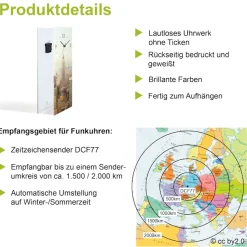 Bruno Banani Wanduhr »Stripes auf Glas« wahlweise mit Quarz- oder Funkuhrwerk, lautlos ohne Tickgeräusche