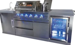 Buschbeck Outdoor-Küche »»Oxford« mit Gasgrill und Kühlschrank« BxTxH: 245x60x119 cm