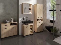 byLIVING Badkommode »Wellness« 80cm Badezimmer Kommode mit Metallgriffen und viel Stauraum