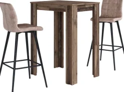 byLIVING Bargruppe »Essgruppe Nele, Stühle Simone« Set, Tisch mit Barhockern, 3 Stk. tlg. Barhocker, Bartisch