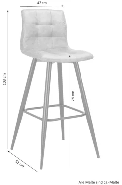byLIVING Bargruppe »Essgruppe Nele, Stühle Simone« Set, Tisch mit Barhockern, 3 Stk. tlg. Barhocker, Bartisch