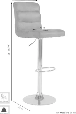 byLIVING Barhocker »PHIL« Bis 110 kg, Drehbar, Gestell Teller, Höhenverstellbar, 360° drehbar