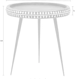 byLIVING Beistelltisch »Jana« aus Massivholz, mit modernem Muster, Durchmesser 35 cm