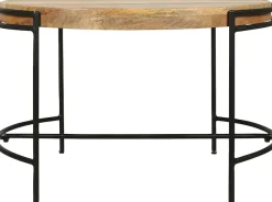 byLIVING Couchtisch »Hanna« massive Mango Tischplatte 35mm und schwarzen Metallbeinen, rund 60cm